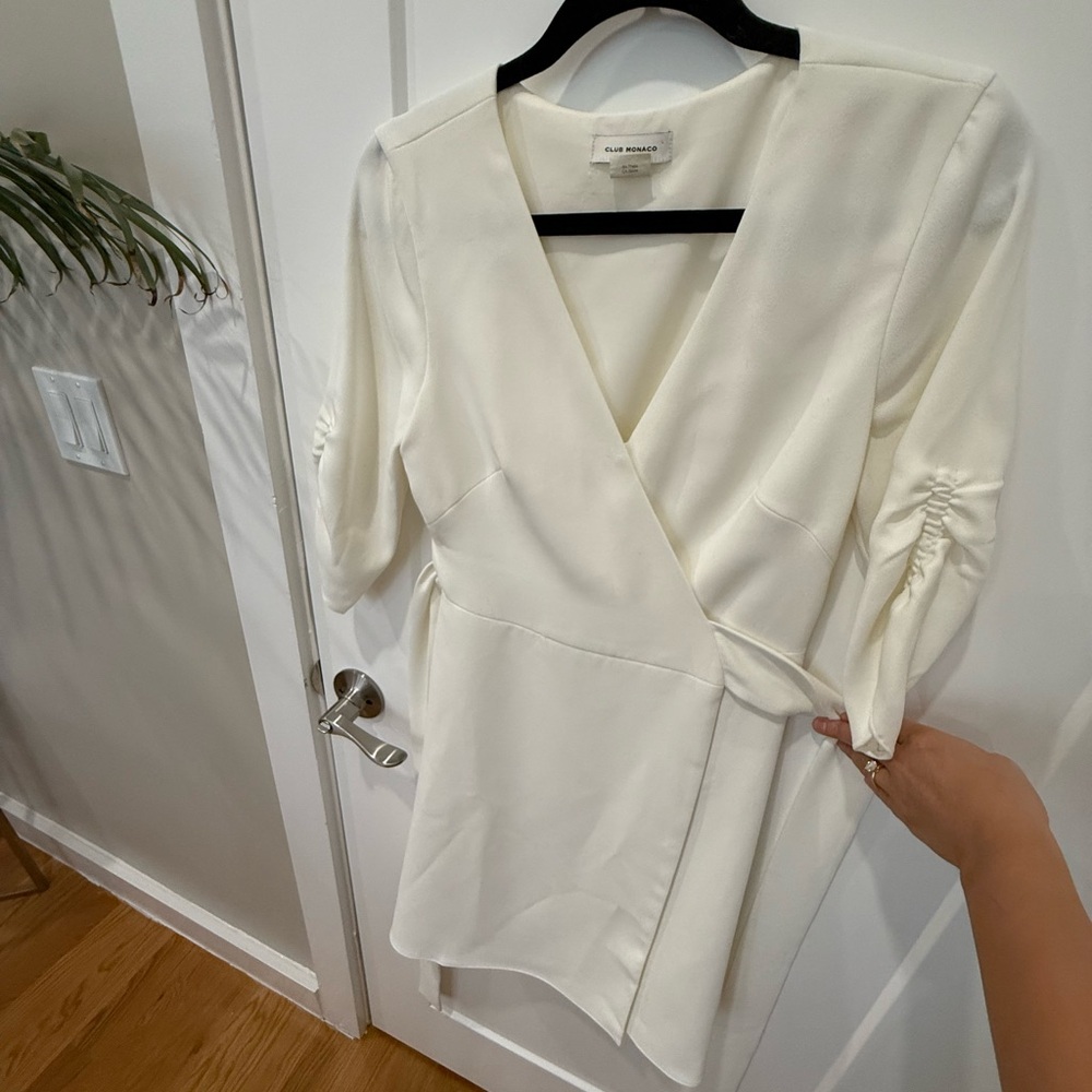 Club Monaco White Wrap Blouse